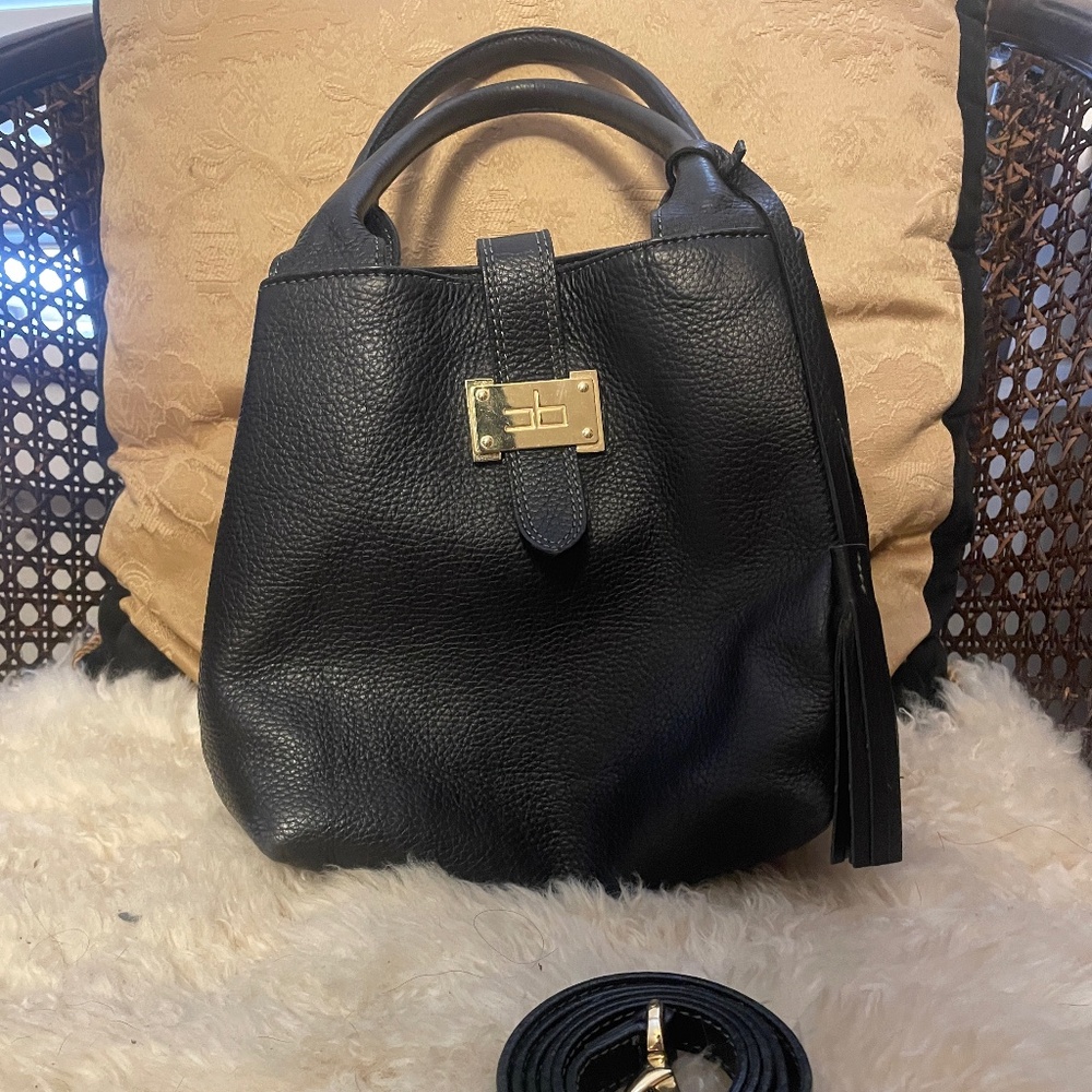 Made in Italy pebbled leather Courage B convertible bag